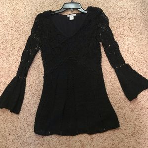 Crochet Black Beaded Top